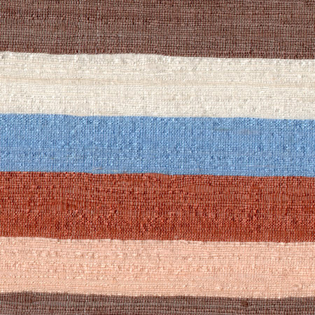 Silk suiting: white, blue & brown stripes
