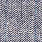 Silk suiting: navy & white herringbone & teal pinstripes