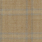 Wool, medium weight: tan, beige & blue plaid