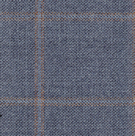 Wool, lightweight: blue, rust windowpane