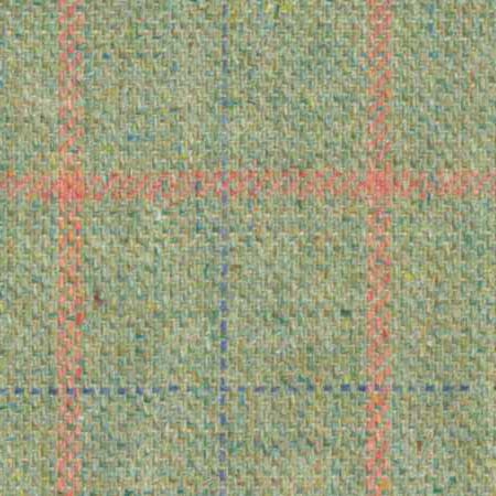Wool, lightweight: wool, silk, linen blend with windowpane on green
