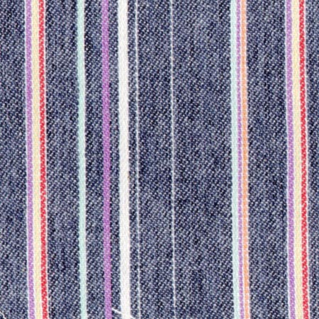 Cotton lightweight: multicolored stripes on dark gray-blue
