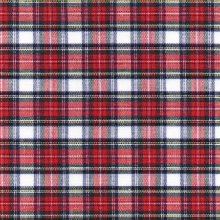 Cotton shirting in mini-tartan of red, black & white