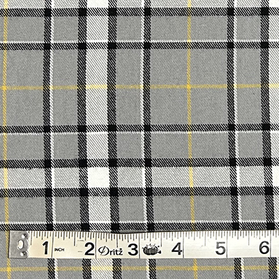 Cotton flannel: black, gray, yellow, white