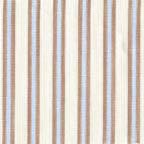 cotton shirting blue brown tan ecru stripe