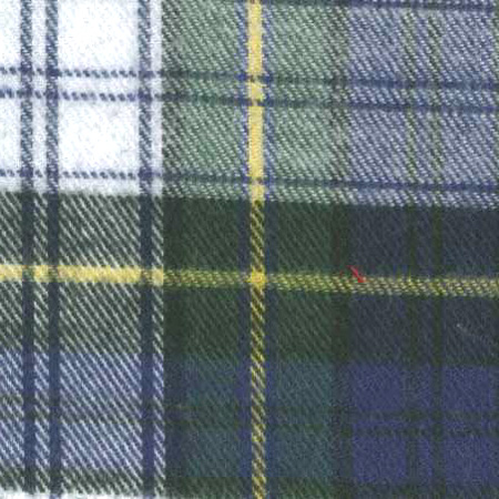 Brushed cotton flannel plaid blue green white yellow