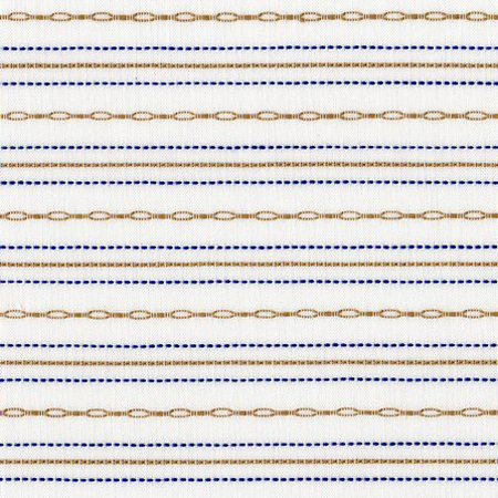 Cotton shirtings: blue & gold on white