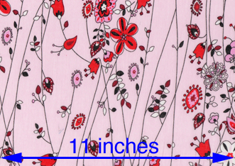 Cotton lightweight: red on pink lawn