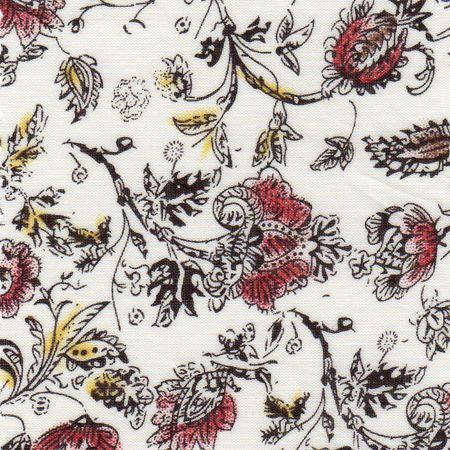 Cotton lightweight: fanciful floral in brick floral