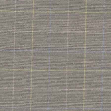 Cotton shirtings:stretch windowpane taupe shirting