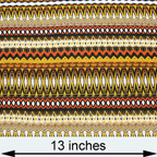 Tribal stripe rayon fabric yellow, orange, white black, brown, tan