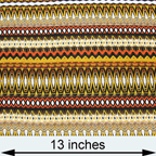 Tribal stripe rayon fabric yellow, orange, white black, brown, tan